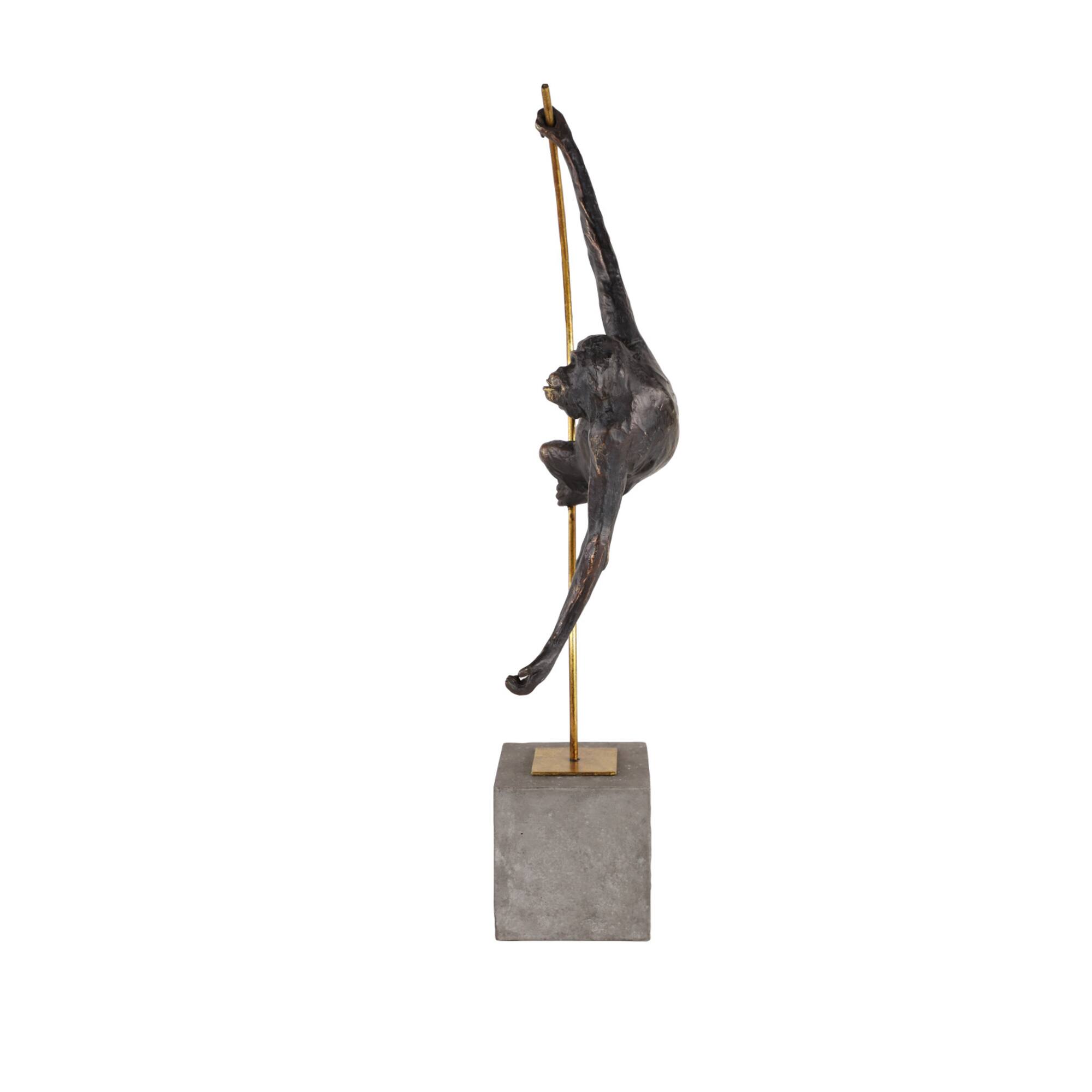 Black Resin Modern Sculpture, Monkey 23" x 7" x 5"